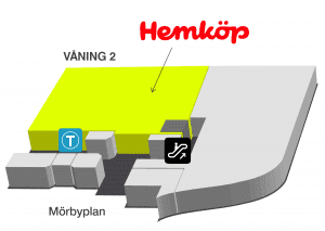 Karta till Hemköp, Mörby Centrum
