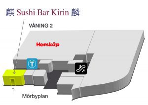 Karta till Sushi Bar Kirin, Mörby Centrum