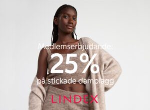 Idag startar Lindex medlemserbjudandet 25% på stickade damplagg. Erbjudandet pågår t.o.m. 4/12.