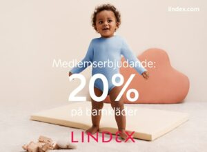 Lindex-medlemar får 20% på alla barnkläder.