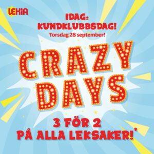 Crazy Days! Köp 3 betala för 2 hos Lekia 28/9-1/10 (varan med lägst pris på köpet).