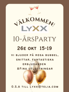 Inbjudan Lyx 10-årsparty